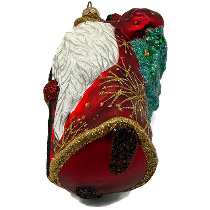 Patricia Breen Santa For Jason Gold Snowflakes Red Christmas Tree Ornament NM