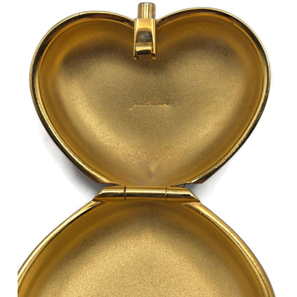 Judith Leiber Heart Crystal Pill Box Multicolor Pave Gold Tone Signed 2 inches