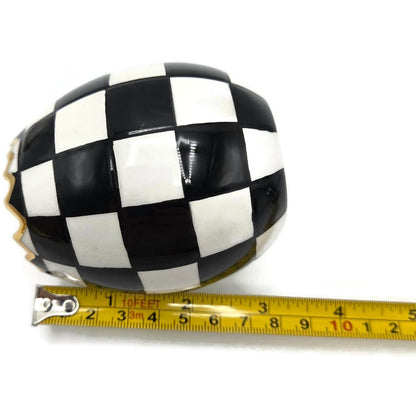 Mackenzie Childs Courtly Check Bunny Egg Hostess Set Easter Spring Black Pink