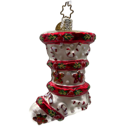 Christopher Radko Cookies 'N' Canes Stocking Christmas Tree Ornament 01-0015-0