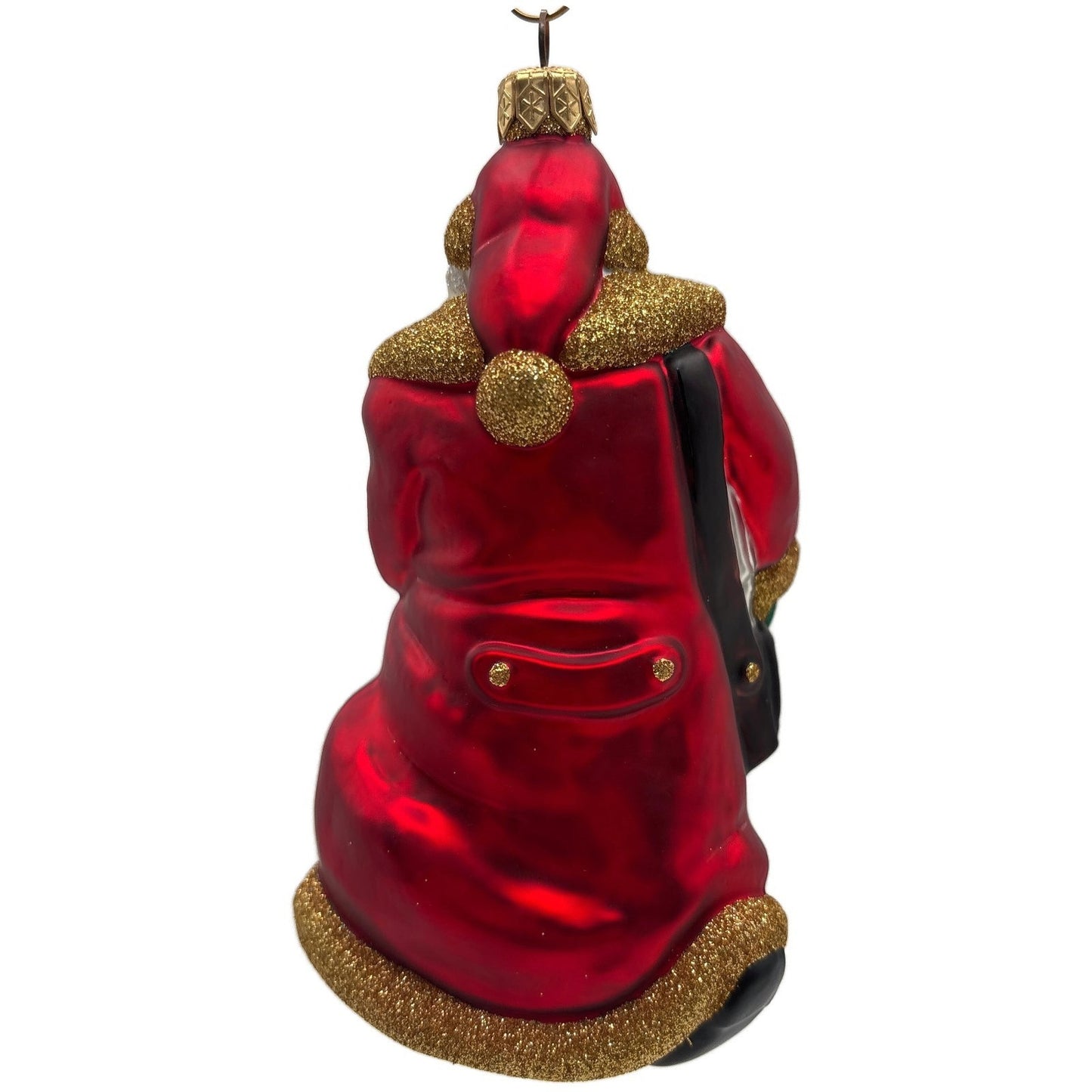 Patricia Breen Through The Rain and Snow Red Matte Santa Christmas Tree Ornament