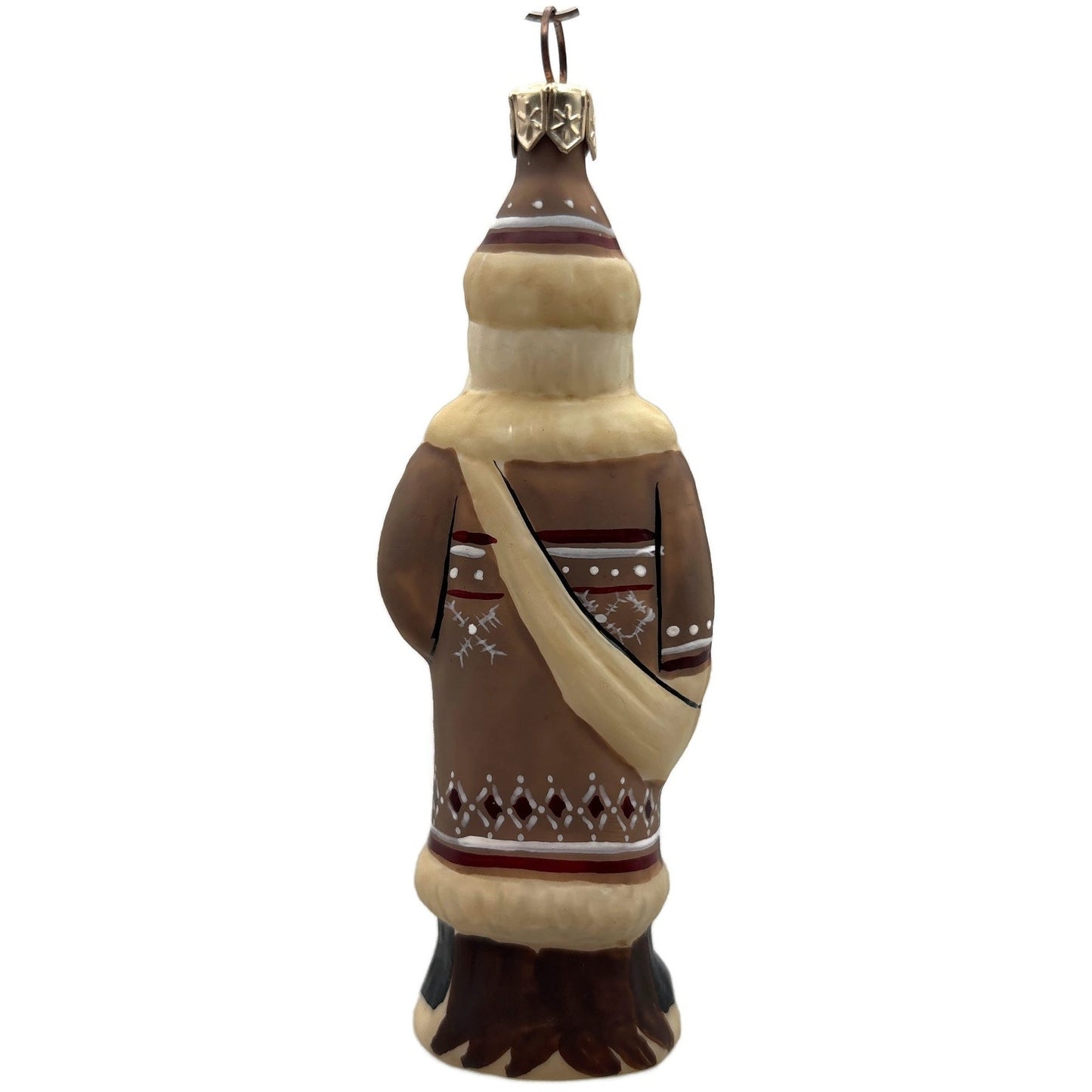Vaillancourt Folk Art Brown Father Santa Claus Christmas Tree Ornament
