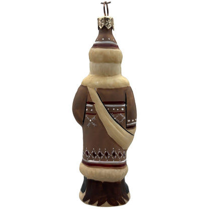 Vaillancourt Folk Art Brown Father Santa Claus Christmas Tree Ornament