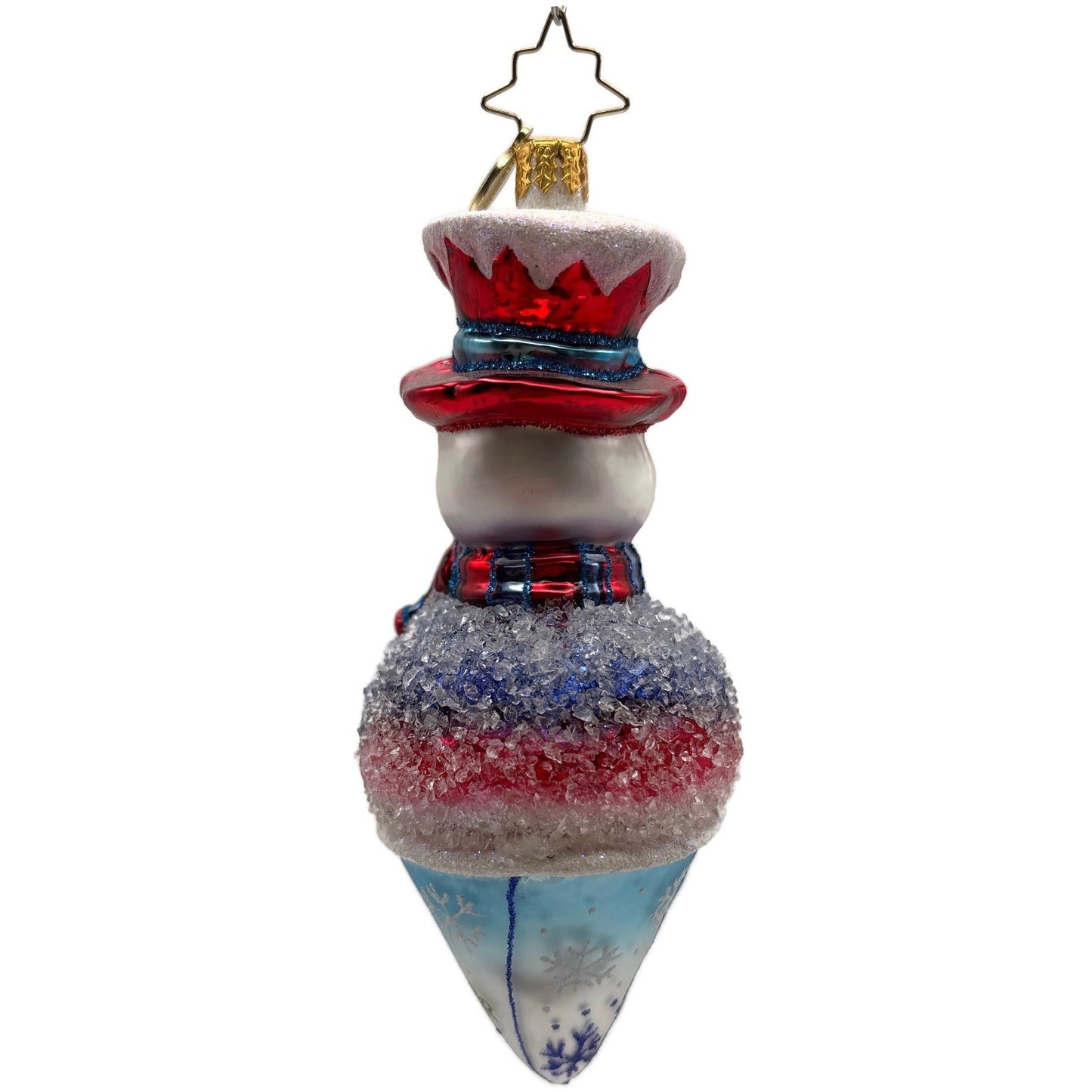 Christopher Radko Frosty Snowcone Snowman Glass Christmas Tree Ornament 1017249