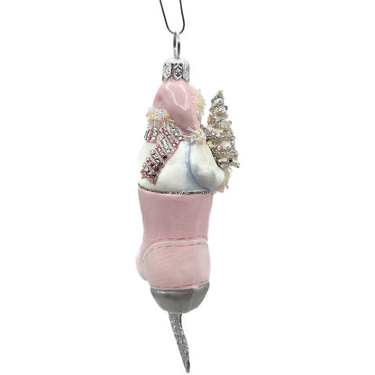 Patricia Breen To The Pond Pink White Silver Snowman Christmas Ornament CATZ