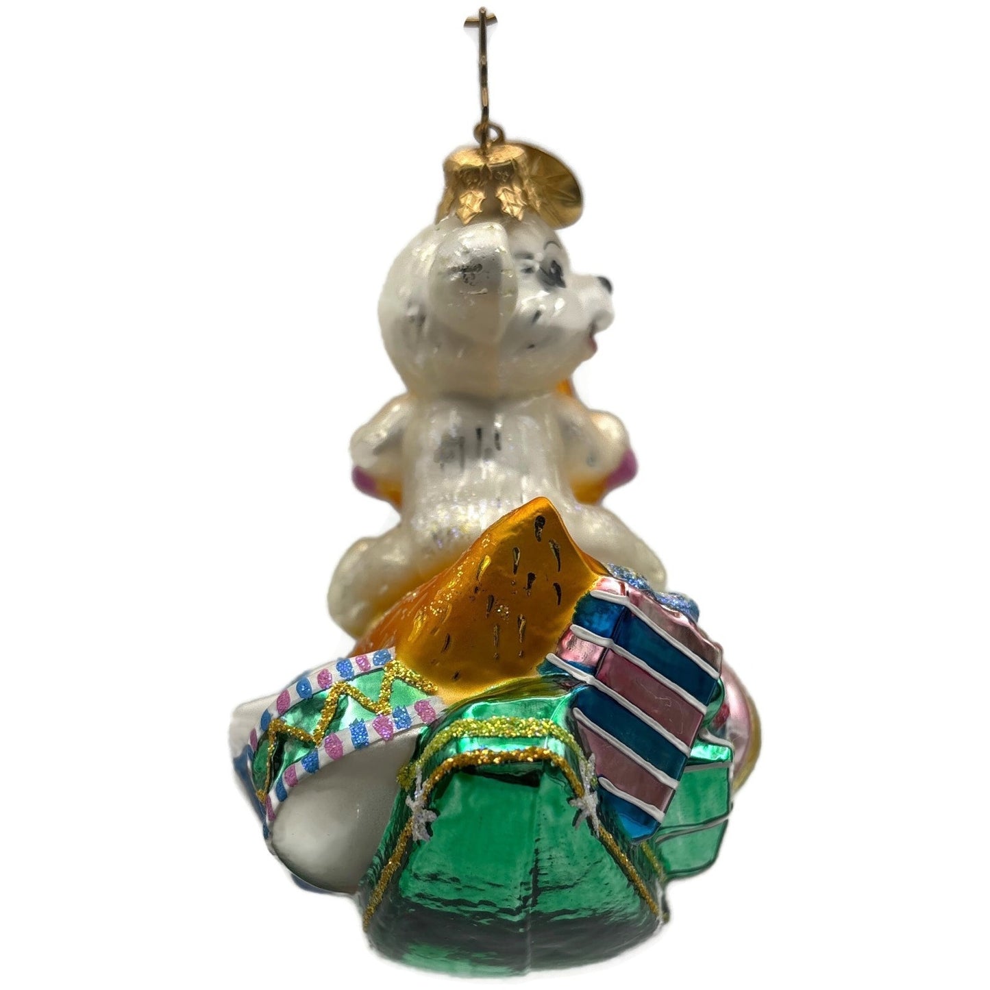 Christopher Radko 2007 Rockin Arrival Glass Bear Duck Christmas Ornament 3012095