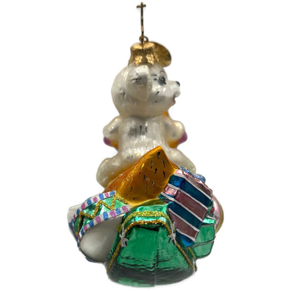 Christopher Radko 2007 Rockin Arrival Glass Bear Duck Christmas Ornament 3012095