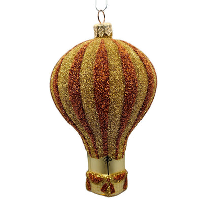 Patricia Breen Petite Balon Copper Gold Glittered Stripe Christmas Tree Ornament