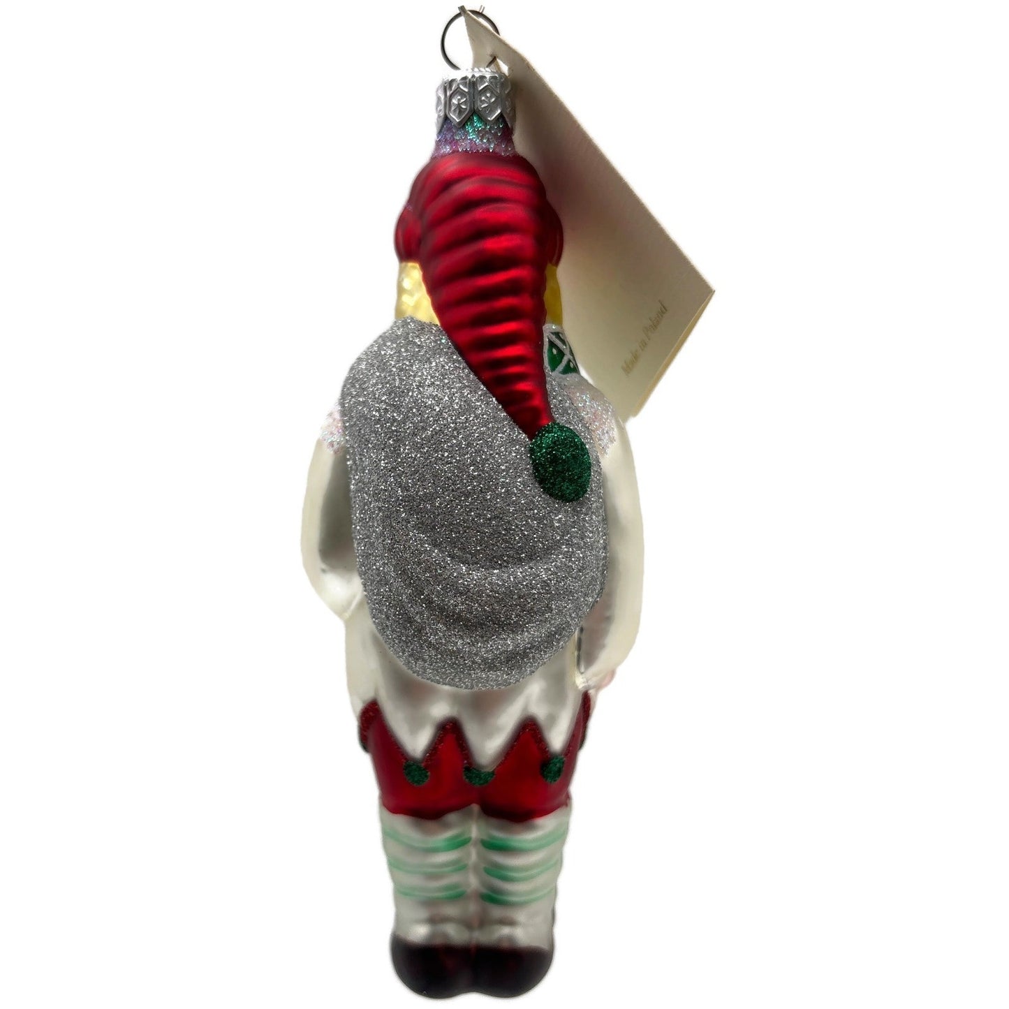 Patricia Breen Jack Frost Red Green Scarf Silver Winter Christmas Ornament 9628