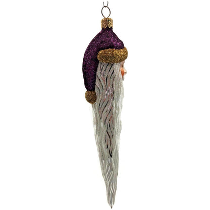 Patricia Breen Santa Icicle Beard Fuchsia Gold Hat Glittered Christmas Ornament