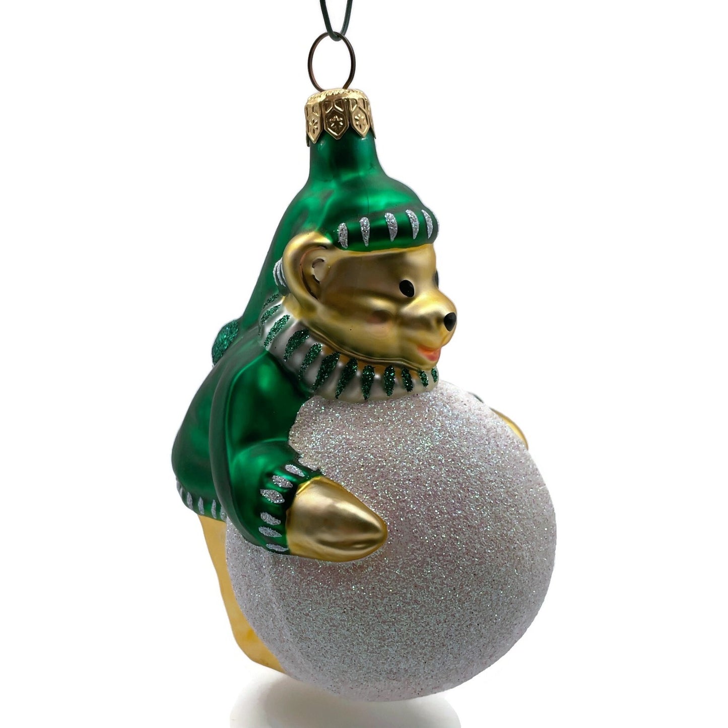 Patricia Breen Henry The Baby Bear Snowball Green Hat Scarf Christmas Ornament