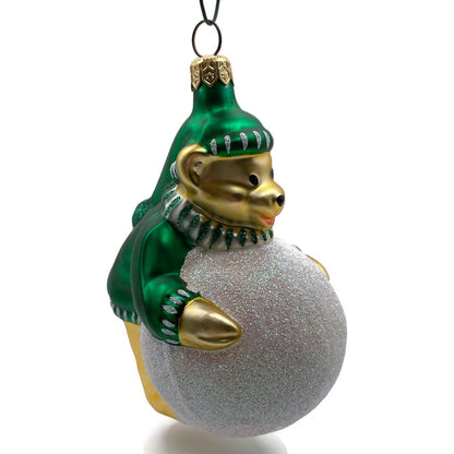 Patricia Breen Henry The Baby Bear Snowball Green Hat Scarf Christmas Ornament