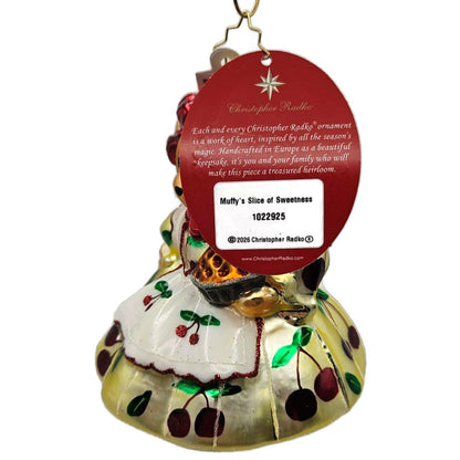 Christopher Radko Muffys Slice of Sweetness Bear Christmas Ornament 1022925