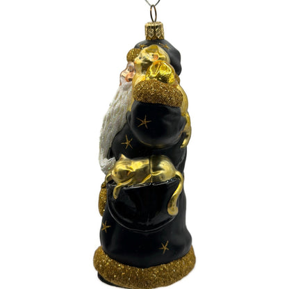 Patricia Breen Stanzi's Kittens Black Santa Cats Stars Christmas Ornament 2097