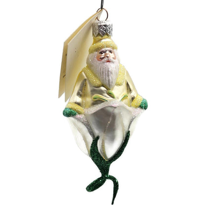Patricia Breen Bluebell Yellow Santa Pearl Flower Spring Christmas Tree Ornament