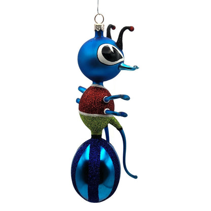 Slavic Treasures Gentlemen Ant Blue Stripe Insect Christmas Ornament 98-111-C-FB