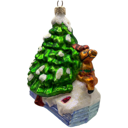 Christopher Radko Up On The House Top Santa Christmas Tree Ornament 99-215-0