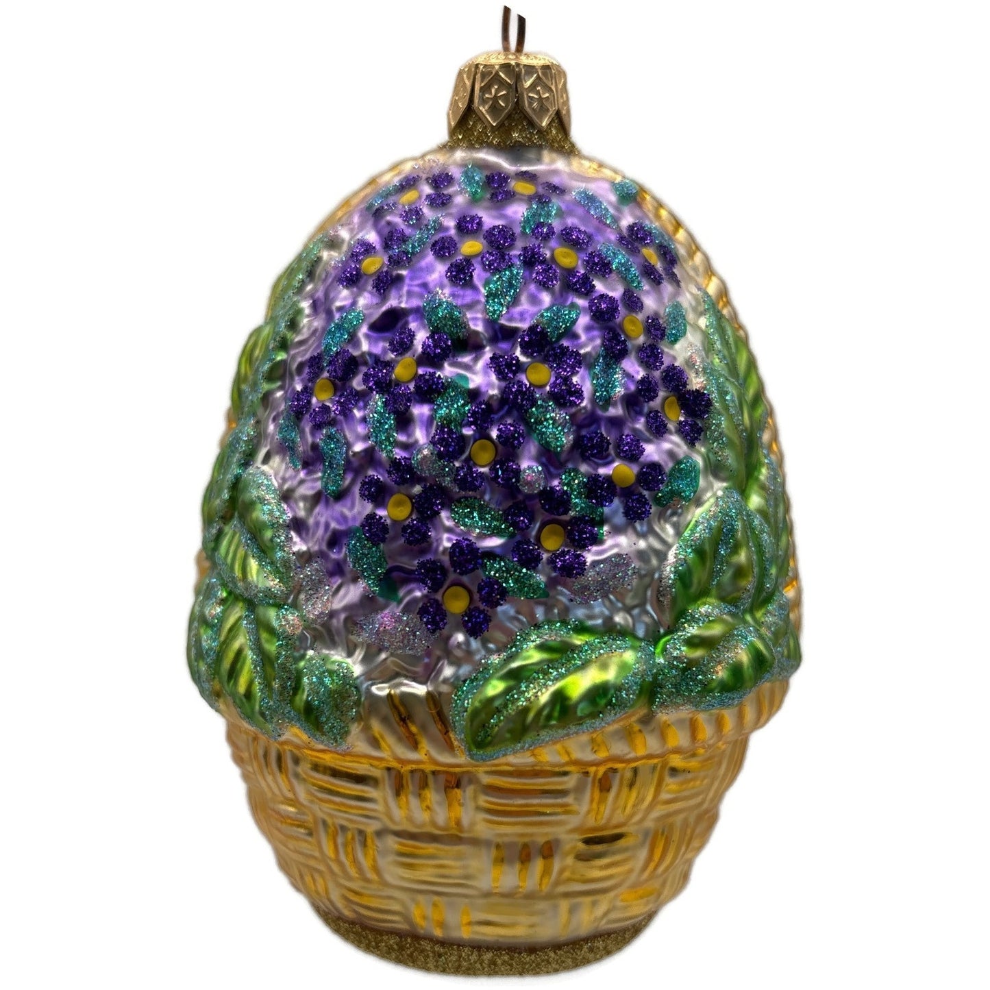 Patricia Breen Forget-Me-Not Santa Red Flowers Basket Spring Christmas Ornament