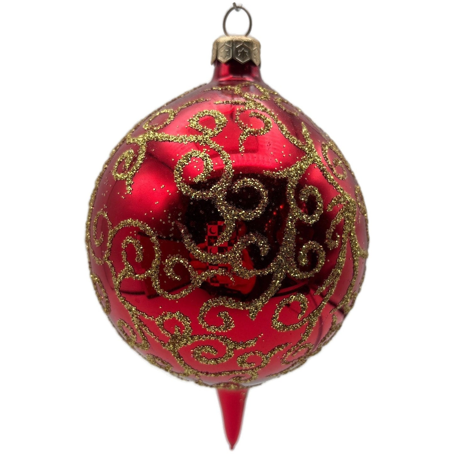 Christopher Radko Rhapsody Red Gold Drop Christmas Tree Ornament 96-260-0