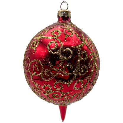 Christopher Radko Rhapsody Red Gold Drop Christmas Tree Ornament 96-260-0