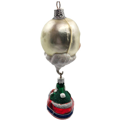 Patricia Breen Ornament Night Flight Santa Red Sleigh Pearl Moon Christmas Decor