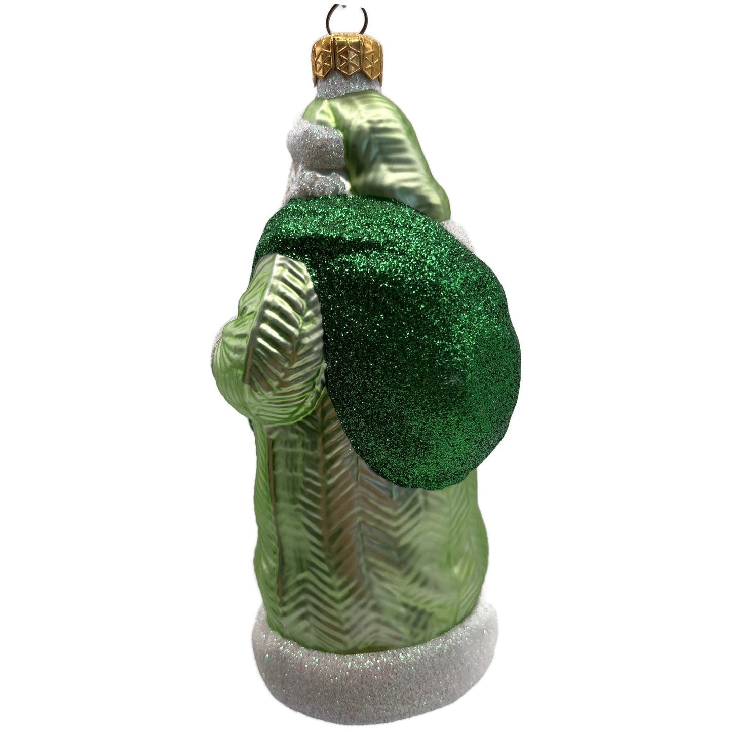 Patricia Breen Santa of the Mead Green White Trim Christmas Tree Ornament