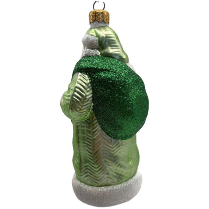Patricia Breen Santa of the Mead Green White Trim Christmas Tree Ornament