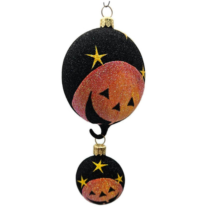 Patricia Breen Pumpkin Duo Medallion Black Stars Halloween Christmas Ornament