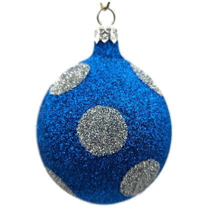 Patricia Breen Egg Blue Silver Polka Dot Easter Christmas Tree Ornament TCS