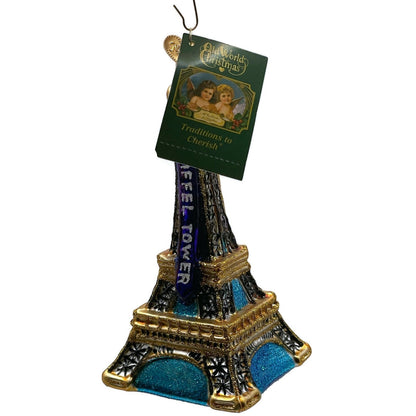 OWC Eiffel Tower Paris Ornament Glass Old World Christmas Holiday Tree Decor