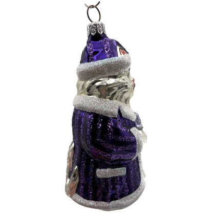 Patricia Breen Kitty Claus Purple Stripes Cat Christmas Tree Ornament CATZ
