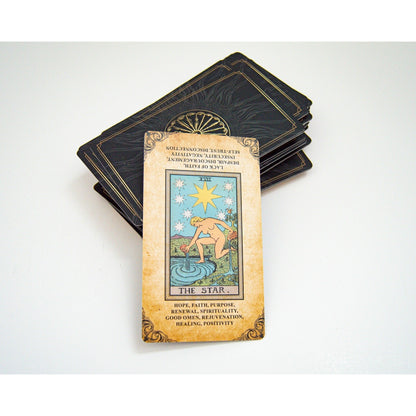 Tarot Deck with Keywords 78 Cards Rider Waite Style Matte Finish Antique Style