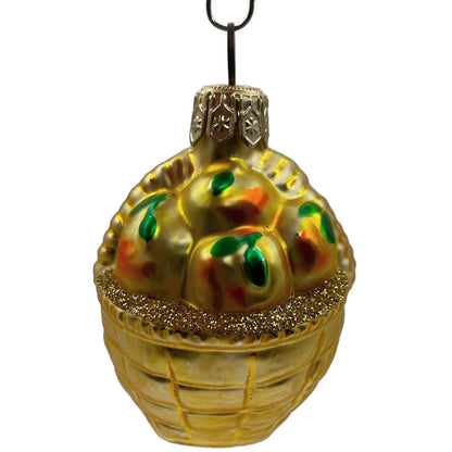 Patricia Breen Apple Basket Fruits Gold Spring Holiday Christmas Tree Ornament