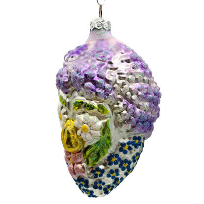 Patricia Breen Arcimbaldi Santa Lavender Blue Flowers Spring Christmas Ornament