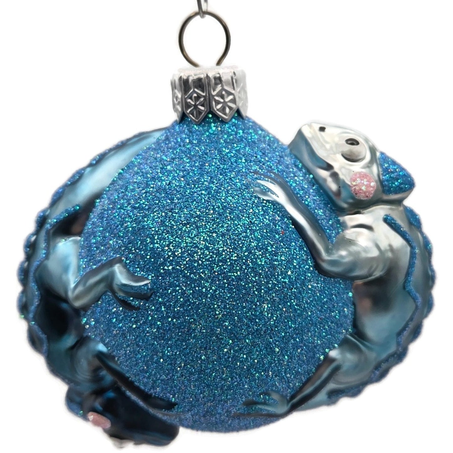 Patricia Breen Once Again for James Turquoise Chameleon Christmas Ornament HCB