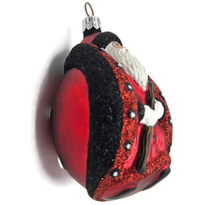 Patricia Breen Ladybug Santa Red Black Polka Dots Bug Christmas Tree Ornament
