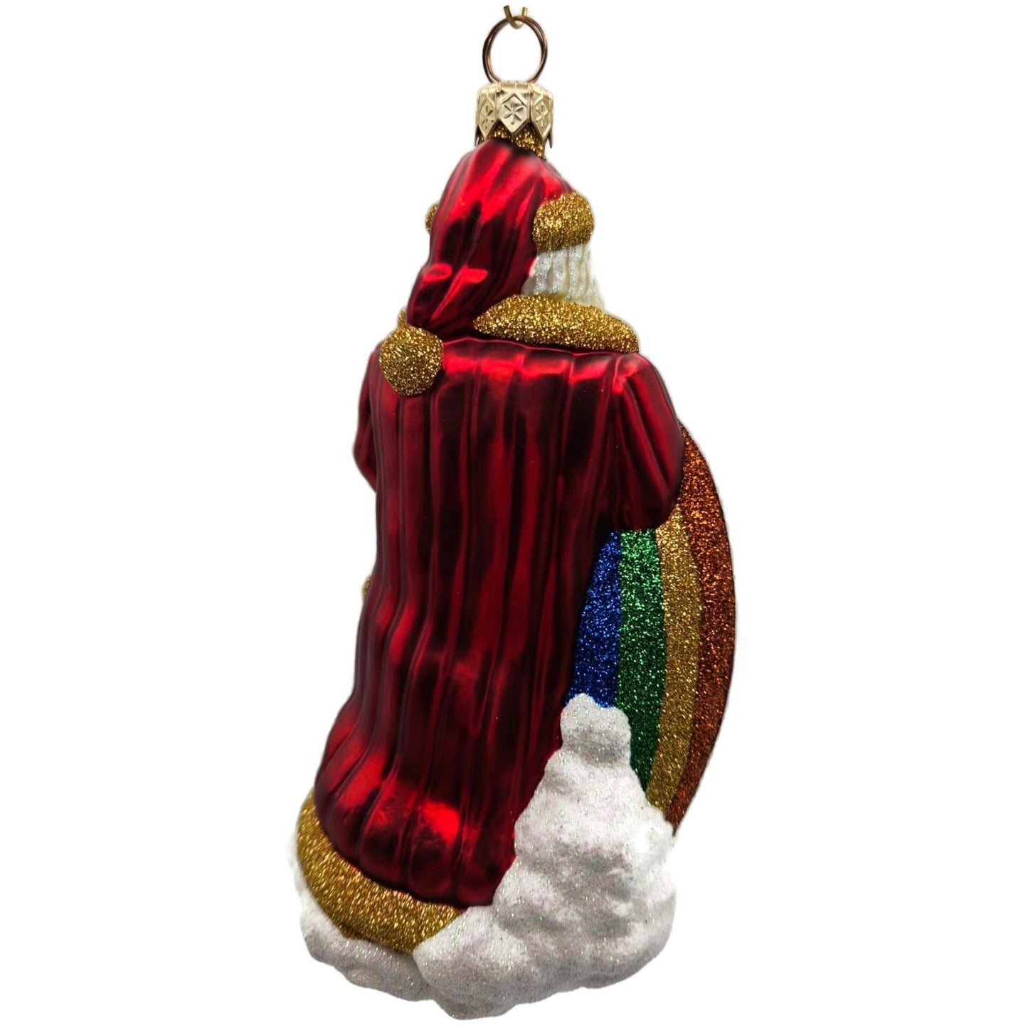 Patricia Breen Rainbow Santa Claus Red Glass Christmas Tree Ornament CATZ 2029