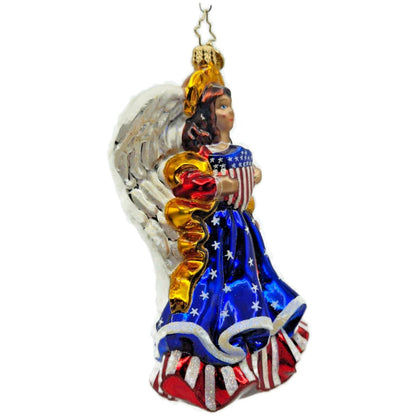 Christopher Radko Freedom Wings Patriotic Angel Christmas Tree Ornament 1016462