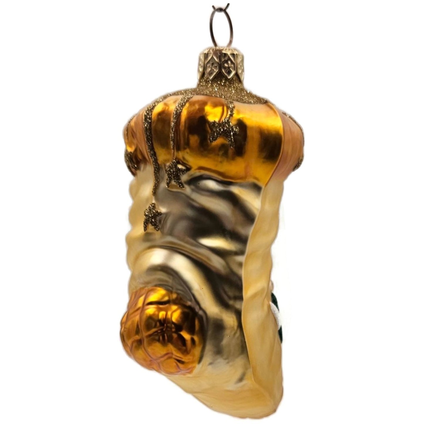 Patricia Breen Angel Stocking Gold Glitter Stars Christmas Tree Ornament