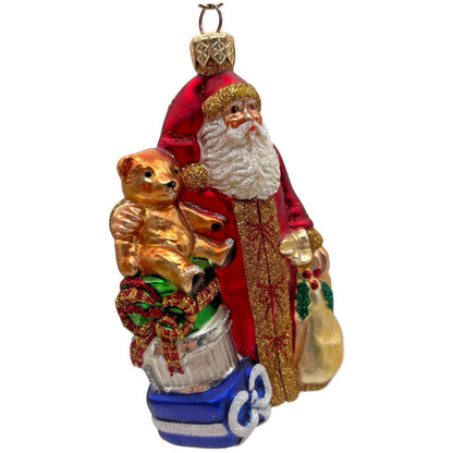 Patricia Breen Les Cadeaux Red Santa Teddy Bear Gifts Christmas Ornament 2103