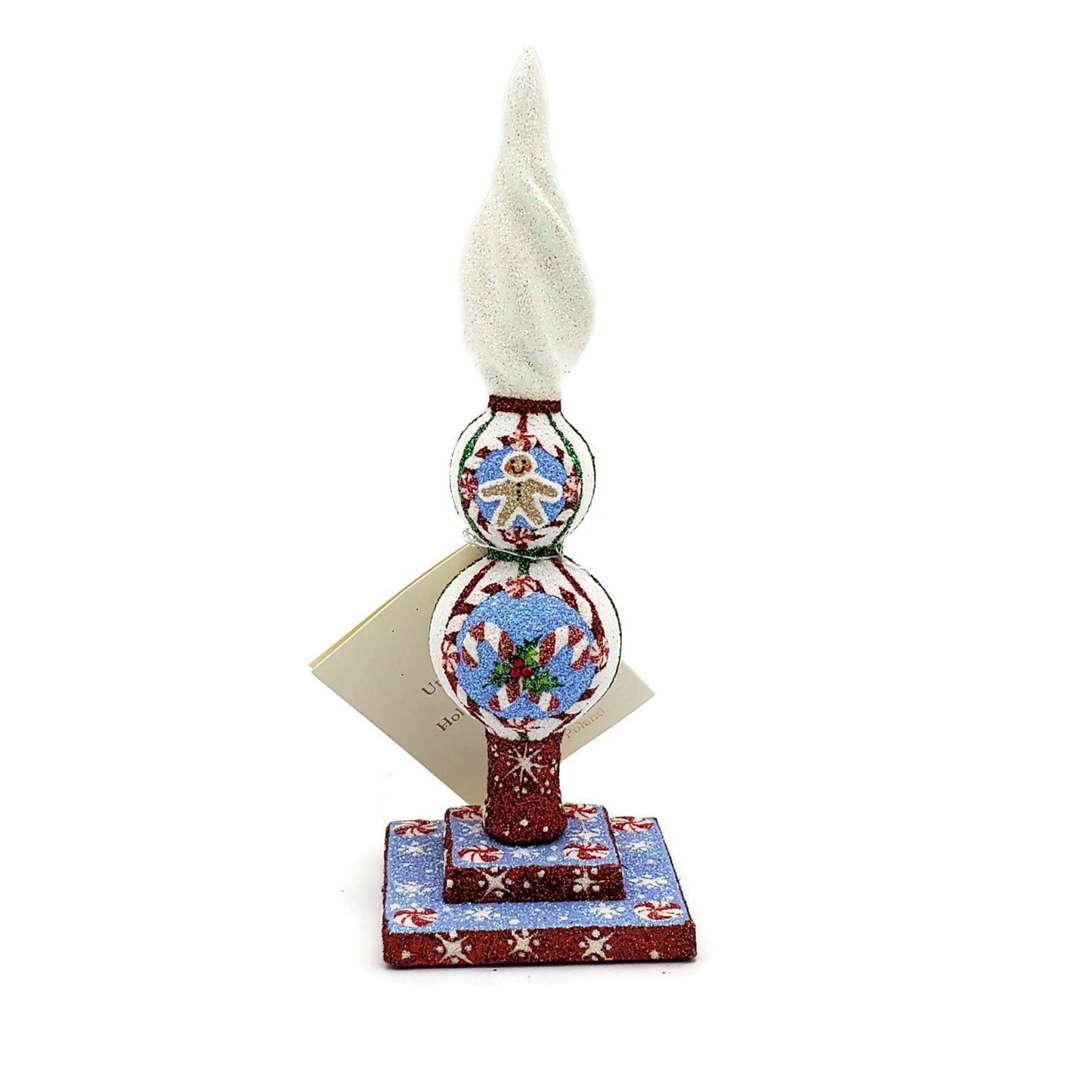 Patricia Breen Ultra Mini Finial Noel Candy Cane Christmas Tree Topper w/ Stand