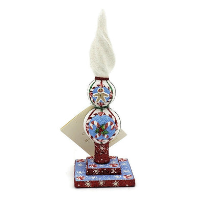 Patricia Breen Ultra Mini Finial Noel Candy Cane Christmas Tree Topper w/ Stand