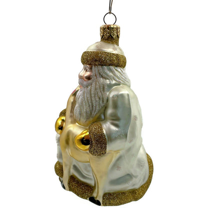 Patricia Breen Santa and Sarenka Pearl Dots Snowflakes Christmas Ornament 9838