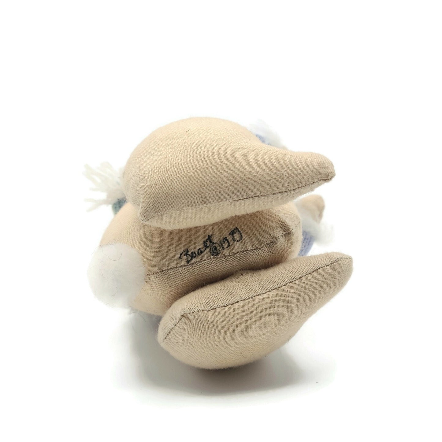 Gladys Boalt Rabbit Blue Muffler Sweater Handmade Fabric Christmas Ornament