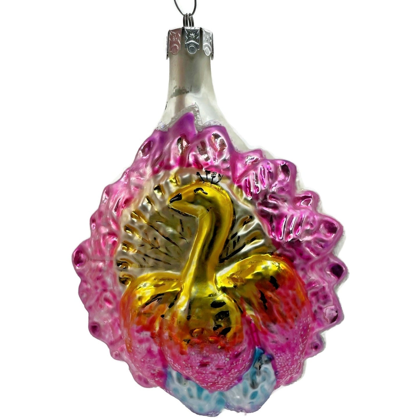 Christopher Radko Rainbow Bird Flower Pink Christmas Tree Ornament 91-092-0