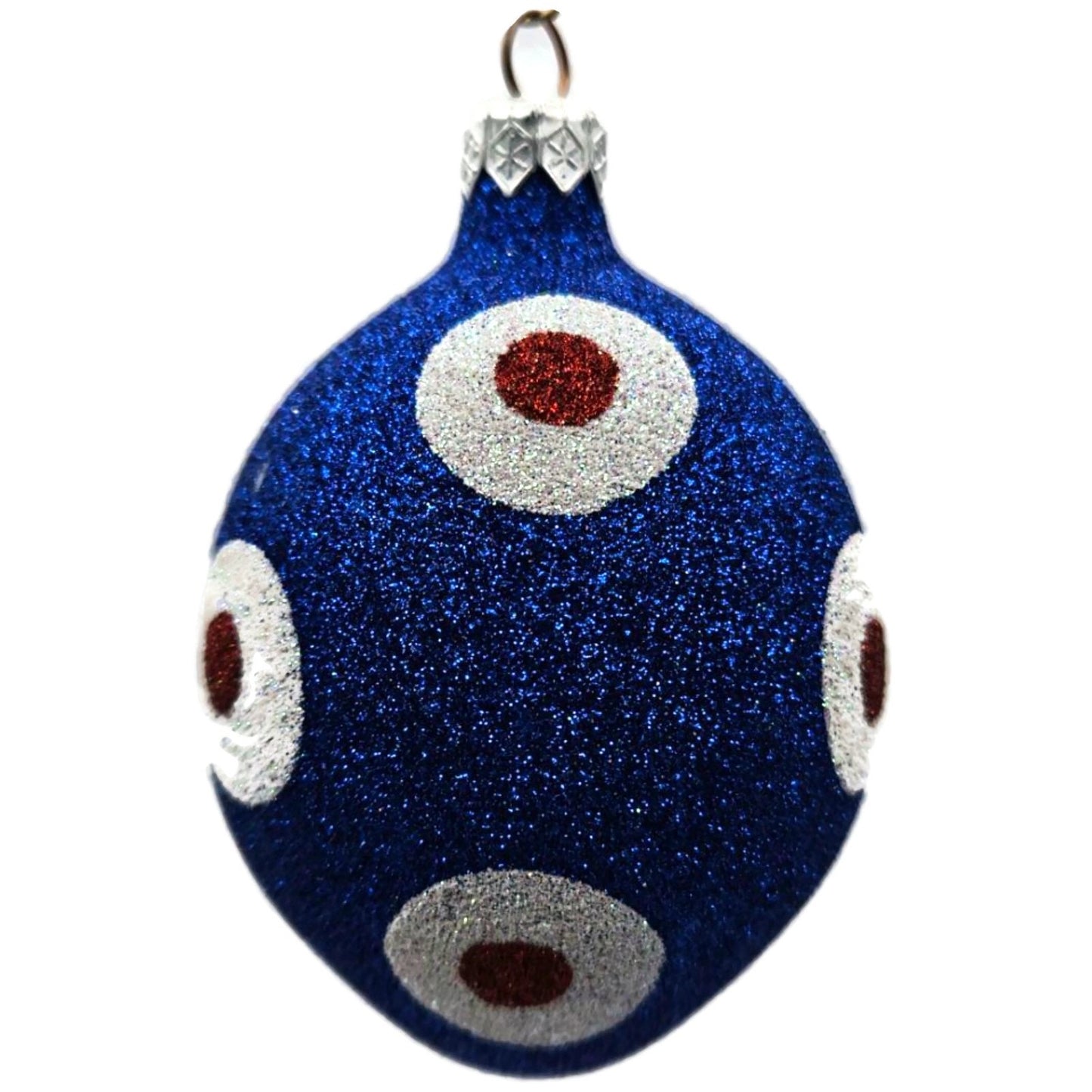 Patricia Breen Egg Blue White Red Polka Dot Easter Christmas Tree Ornament KKS