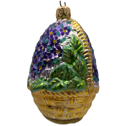 Patricia Breen Forget-Me-Not Santa Red Flowers Basket Spring Christmas Ornament