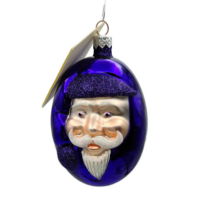 Patricia Breen Jelly Bean Santa Claus Purple Shiny Christmas Tree Ornament
