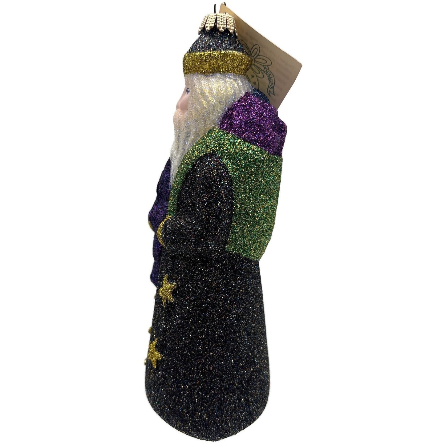Larry Fraga Mr. Fabulous Glitter Series Green Purple Christmas Tree Ornament