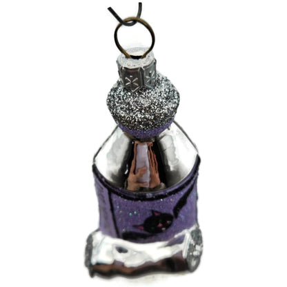 Patricia Breen Miniature Paint Tube Black Bat Lavender Rolled Halloween Ornament